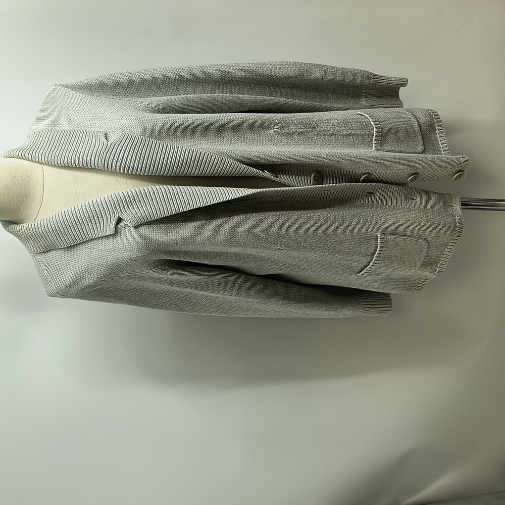 Eddie Bauer gray open-front cotton cardigan-sz XL